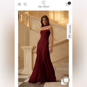 Miss Rosier Rêverie Wine Red Sweetheart Neck Maxi Dress Small